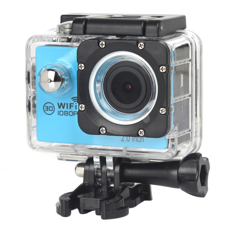 H16 1080P Waterproof Sport Camera with WiFi and Wide Angle Lens (Blue)