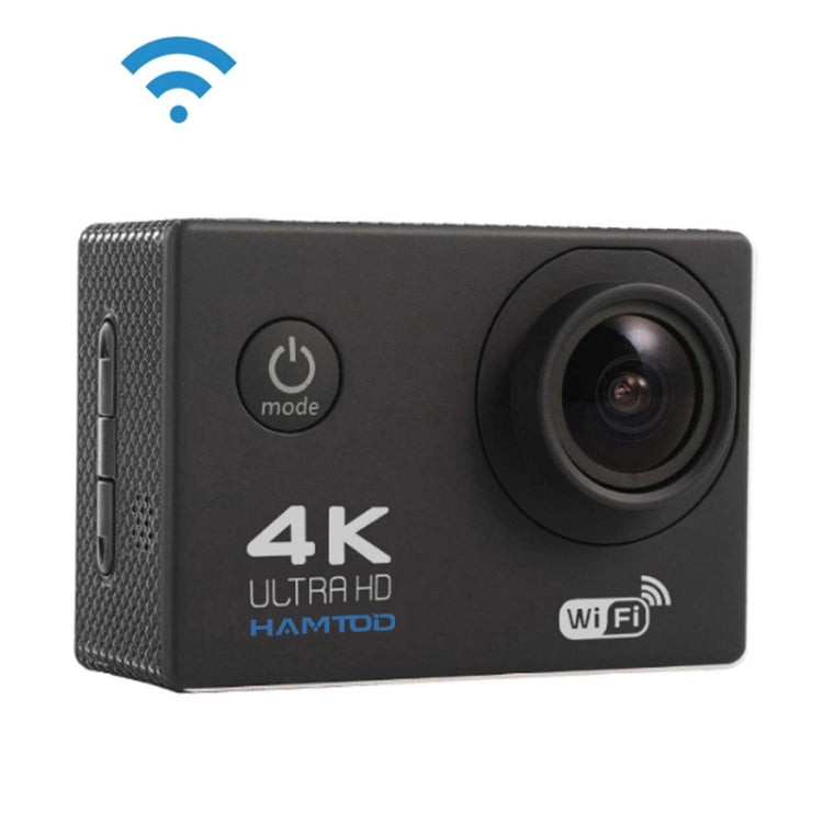 HAMTOD H9A HD 4K WiFi Action Camera with Waterproof Case and Wide-Angle Lens (Black)