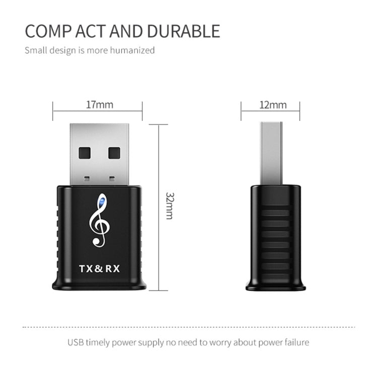 MSD168 2-in-1 Bluetooth Transmitter Receiver for Wireless Audio Streaming