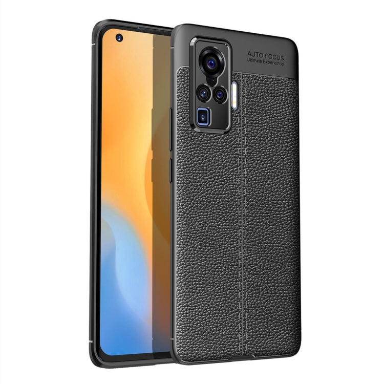 Litchi Texture TPU Shockproof Case for VIVO X50 Pro in Black