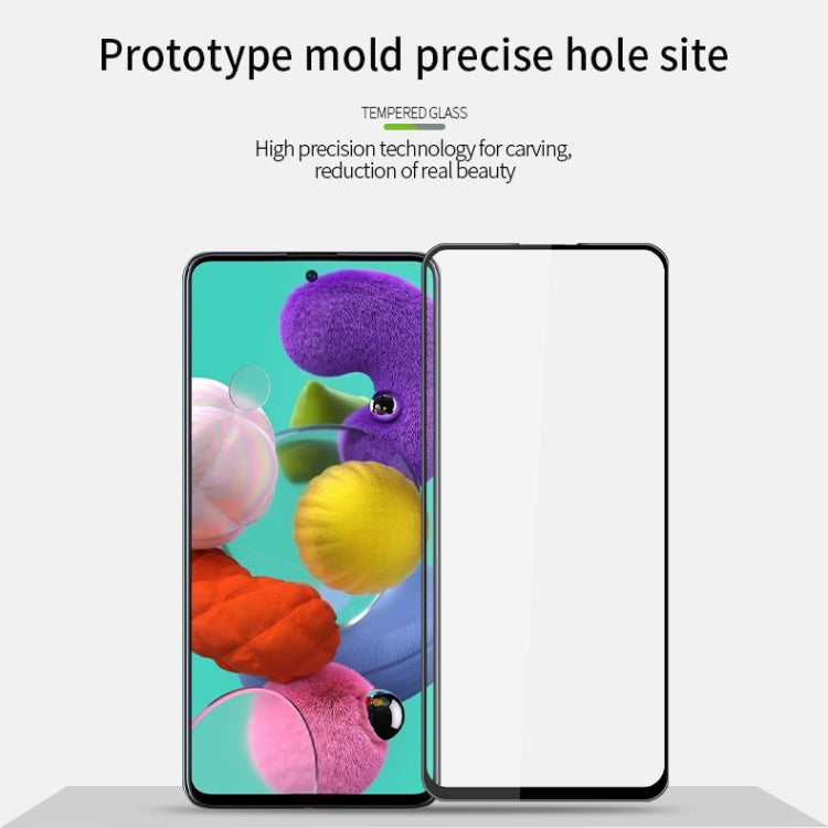 PINWUYO 9H 3D Curved Full Screen Tempered Glass Film for Samsung Galaxy A51 (Black)