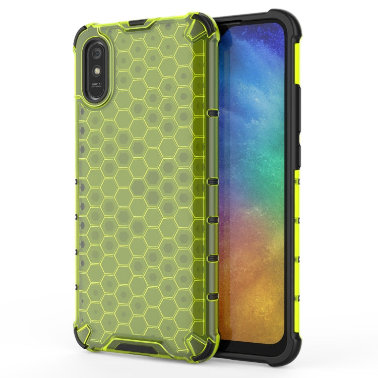 Shockproof Green Honeycomb PC + TPU Case for Xiaomi Redmi 9A