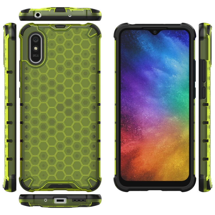Shockproof Green Honeycomb PC + TPU Case for Xiaomi Redmi 9A