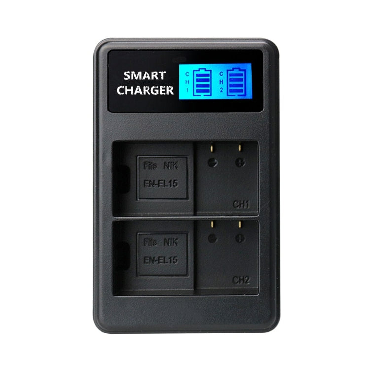 Nikon EN-EL15 Smart LCD USB Dual Charger for D7000, D800, D800E, D600, V1