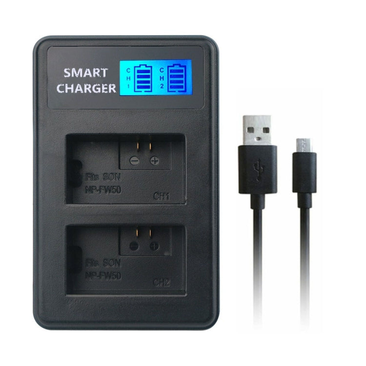 Smart LCD Display USB Charger for Sony NP-FW50 Camera Battery