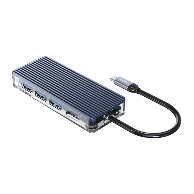 7-in-1 ORICO Type-C Transparent HUB with High-Speed Transfer