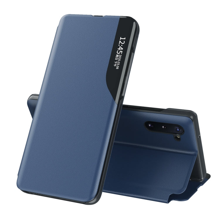Blue Magnetic Shockproof Leather Case for Samsung Galaxy Note 10 Plus with Holder