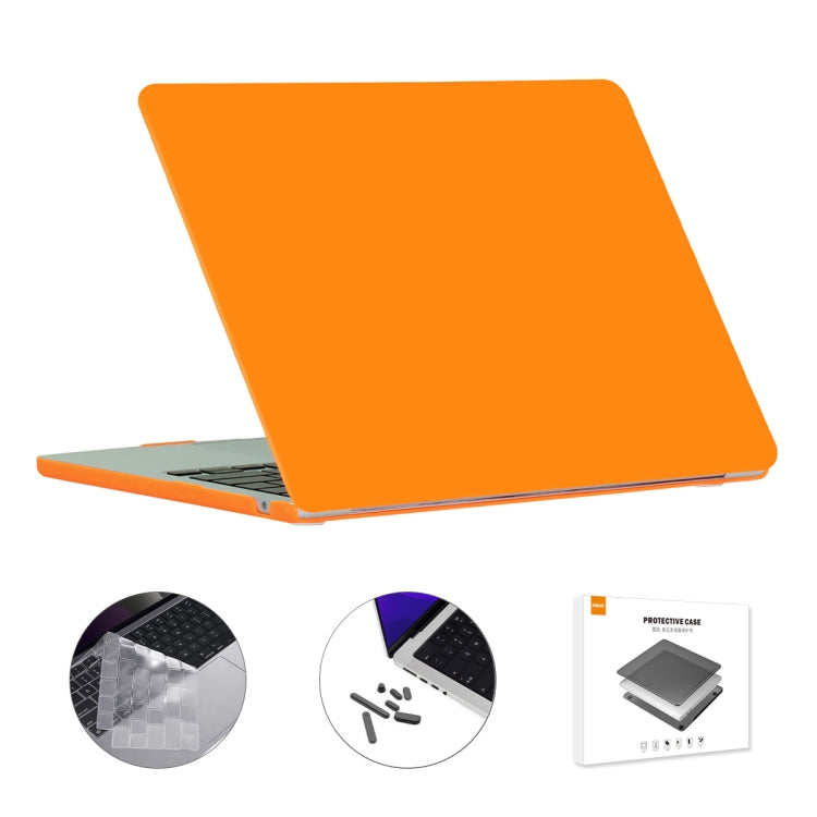 Matte Laptop Case with TPU Keyboard Film for MacBook Air 13.6 2022 A2681 EU Version - Orange