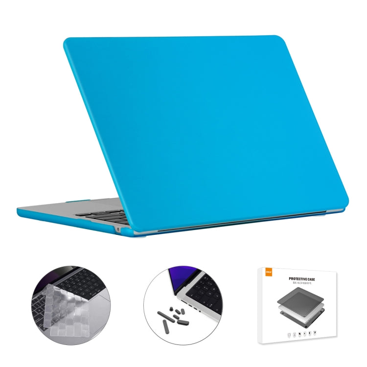 Matte Laptop Case for MacBook Air 13.6 2022 A2681 EU Version with TPU Keyboard Film / Anti-dust Plugs (Baby Blue)