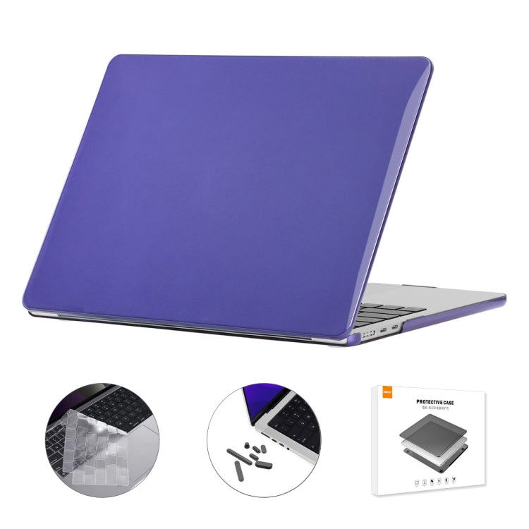 ENKAY 3 in 1 Crystal Laptop Case for MacBook Air 13.6 2022 A2681 EU Version - Deep Purple