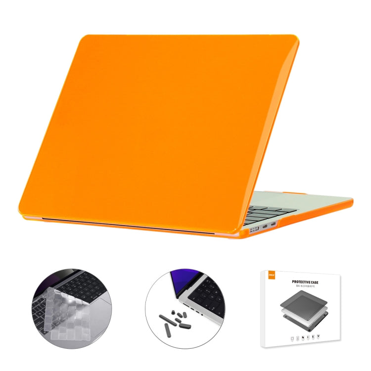 ENKAY 3 in 1 Crystal Laptop Case for MacBook Air 13.6 2022 A2681 - EU Version, Orange
