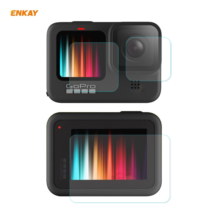 ENKAY Hat-Prince 3 in 1 0.2mm 9H 2.15D Tempered Glass Film for GoPro HERO9