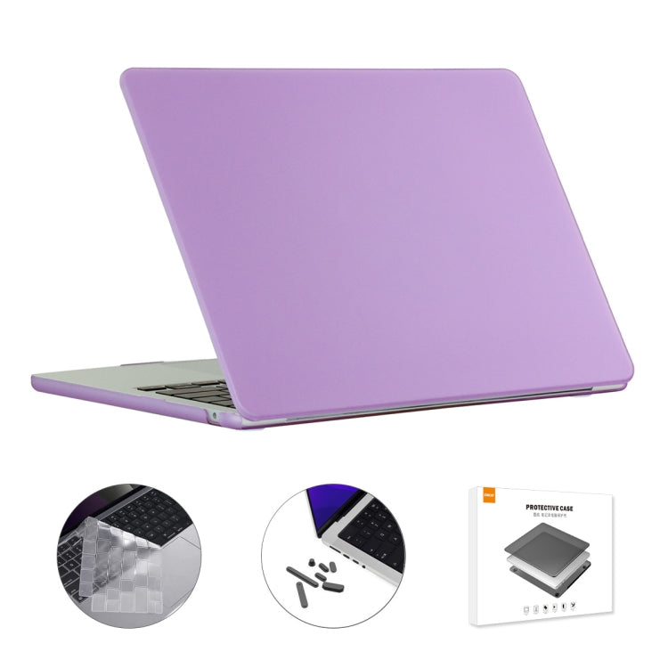 ENKAY 3 in 1 Matte Laptop Case with TPU Keyboard Film for MacBook Air 13.6 2022 A2681 US Version (Light Purple)