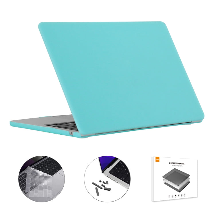 Stylish Turquoise Matte Laptop Case for MacBook Air 13.6 2022 A2681 US Version with TPU Keyboard Film and Anti-dust Plugs
