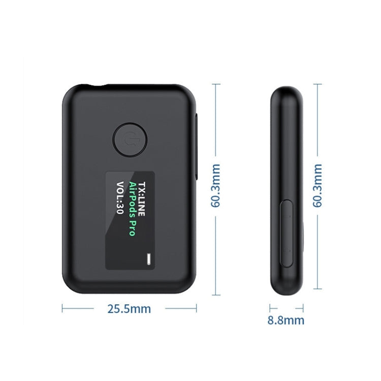 T2 2-in-1 Bluetooth 5.0 Wireless Receiver Transmitter with OLED Color Screen
