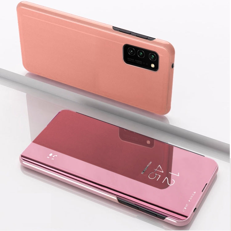 Samsung Galaxy S21 Ultra 5G Rose Gold Horizontal Flip Leather Case with Mirror Plating and Holder