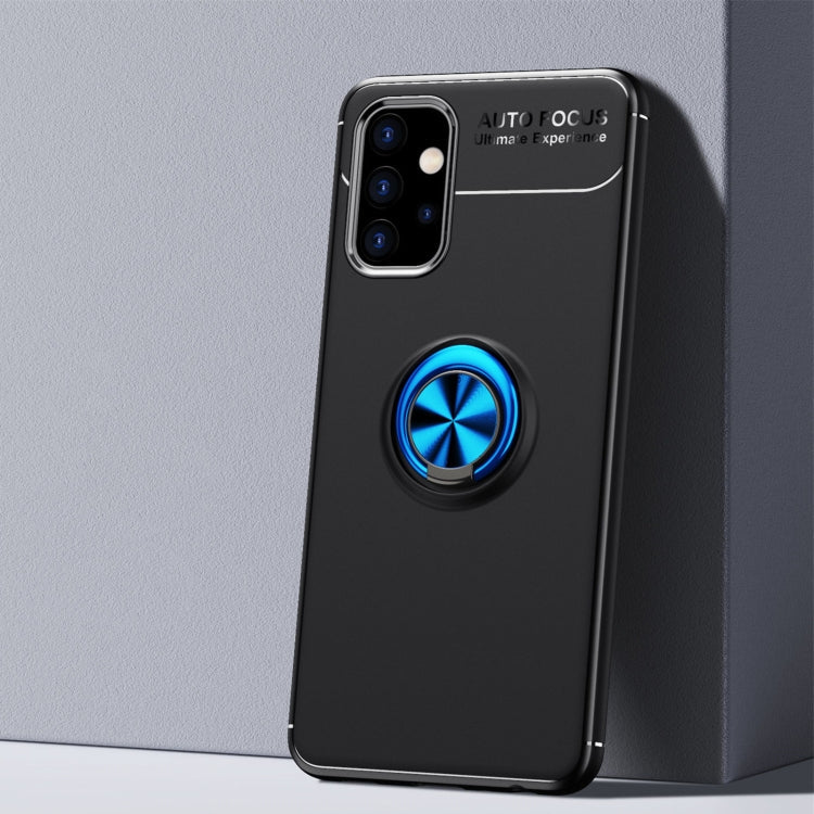 Metal Ring Holder 360 Degree Rotating TPU Case for Samsung Galaxy A32 5G (Black+Blue)