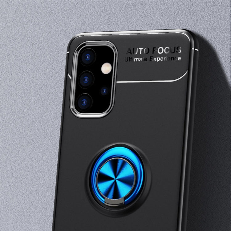 Metal Ring Holder 360 Degree Rotating TPU Case for Samsung Galaxy A32 5G (Black+Blue)