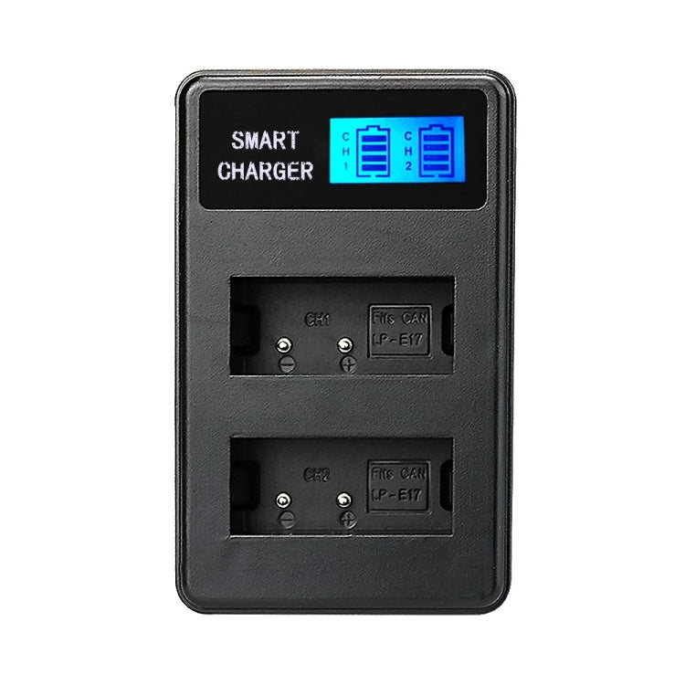 Smart LCD Display USB Dual-Channel Charger for Canon LP-E17