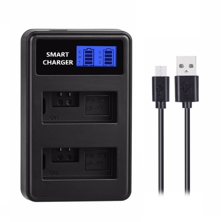 Canon LP-E5 Dual-Channel USB Charger with Smart LCD Display