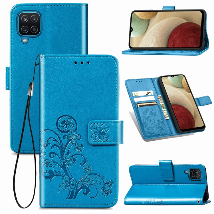 Stylish Blue Leather Phone Case with Multi-Function Features for Samsung Galaxy A12