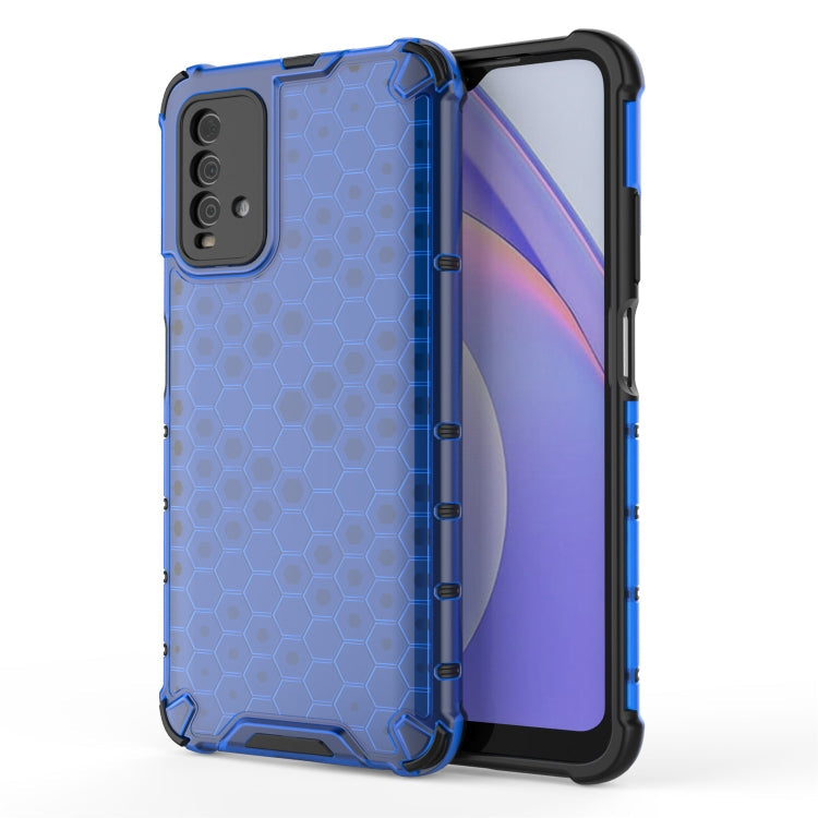 Shockproof Blue Honeycomb PC + TPU Case for Xiaomi Redmi 9T