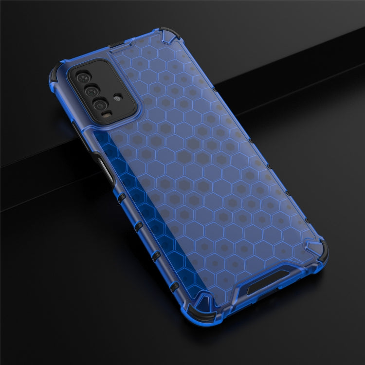 Shockproof Blue Honeycomb PC + TPU Case for Xiaomi Redmi 9T