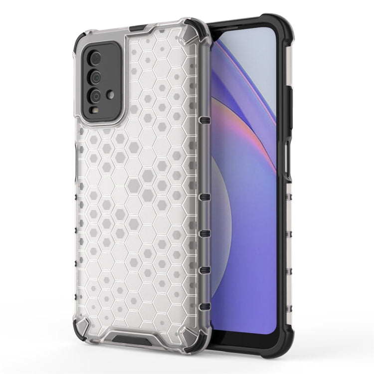 Shockproof Honeycomb PC + TPU Case for Xiaomi Redmi 9T (White)