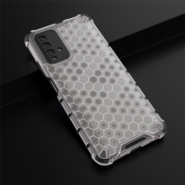 Shockproof Honeycomb PC + TPU Case for Xiaomi Redmi 9T (White)