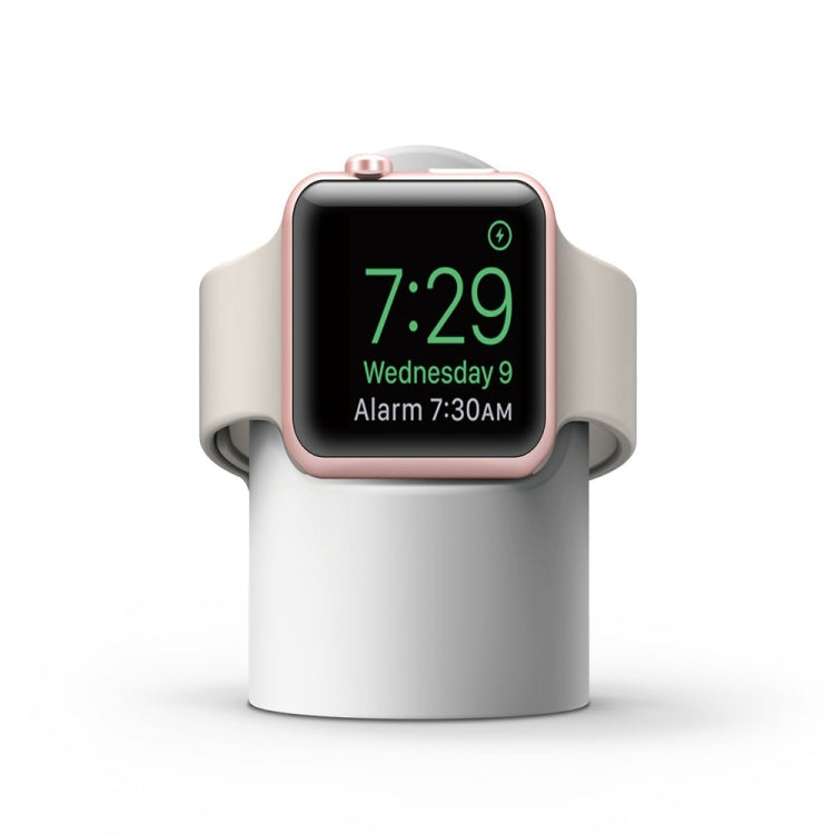 Retro Round Base Silicone Bracket for Apple Watch in White