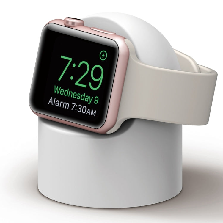 Retro Round Base Silicone Bracket for Apple Watch in White
