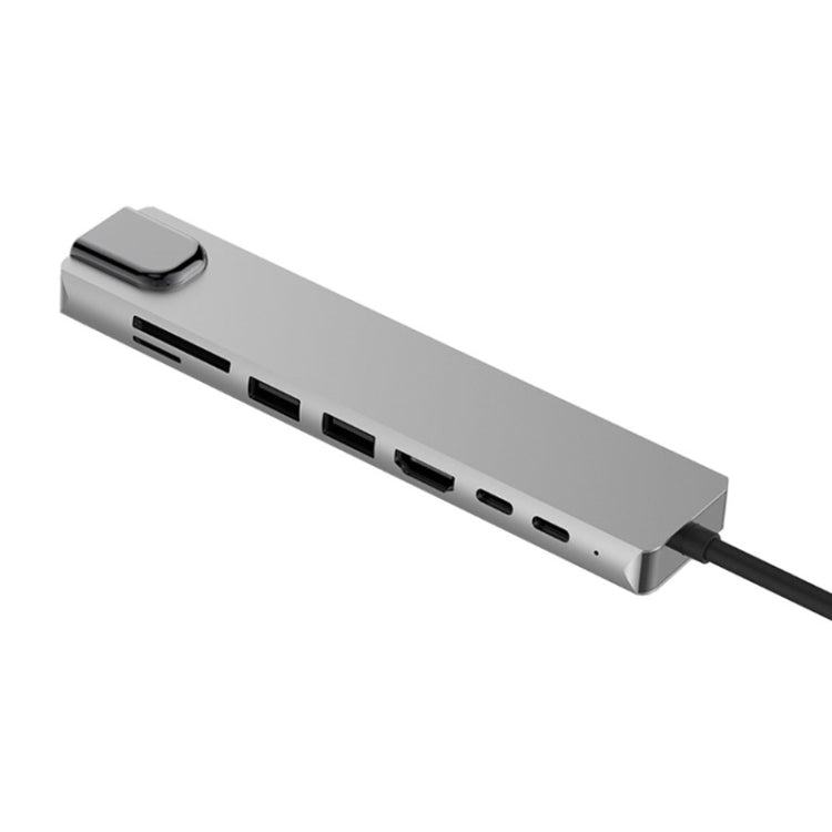 Aluminum 8-in-1 Multi HD USB 3.0 USB-C Hub Adapter for MacBook Pro Air