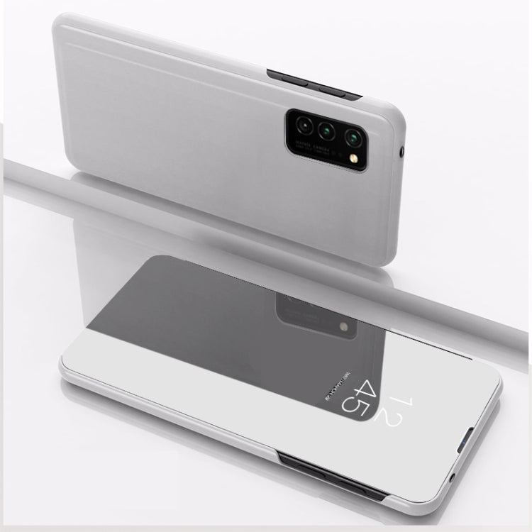Silver Plated Mirror Horizontal Flip Leather Case for Samsung Galaxy A52 5G/4G with Holder