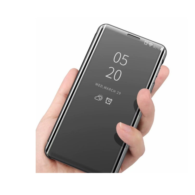 Silver Plated Mirror Horizontal Flip Leather Case for Samsung Galaxy A52 5G/4G with Holder
