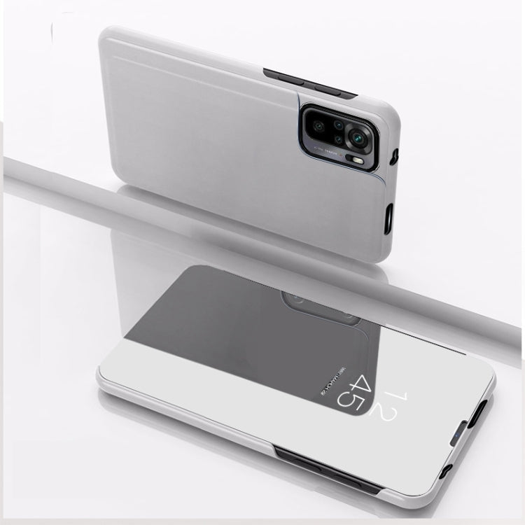 Xiaomi Redmi Note 10 Pro Mirror Flip Leather Case with Holder (Silver)
