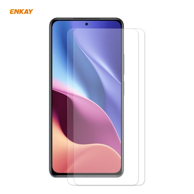 2-Pack ENKAY Hat-Prince Tempered Glass Screen Protector for Xiaomi Poco F3
