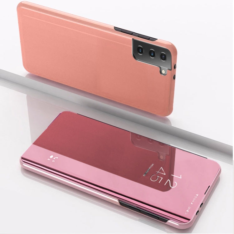 Rose Gold Plated Mirror Flip Leather Case for Samsung Galaxy S21 FE