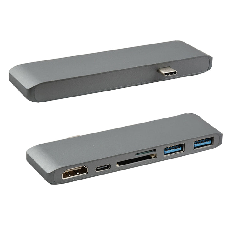 6-in-1 Type-C to HDMI + USB 3.0 x 2 + SD + TF + PD HUB Converter