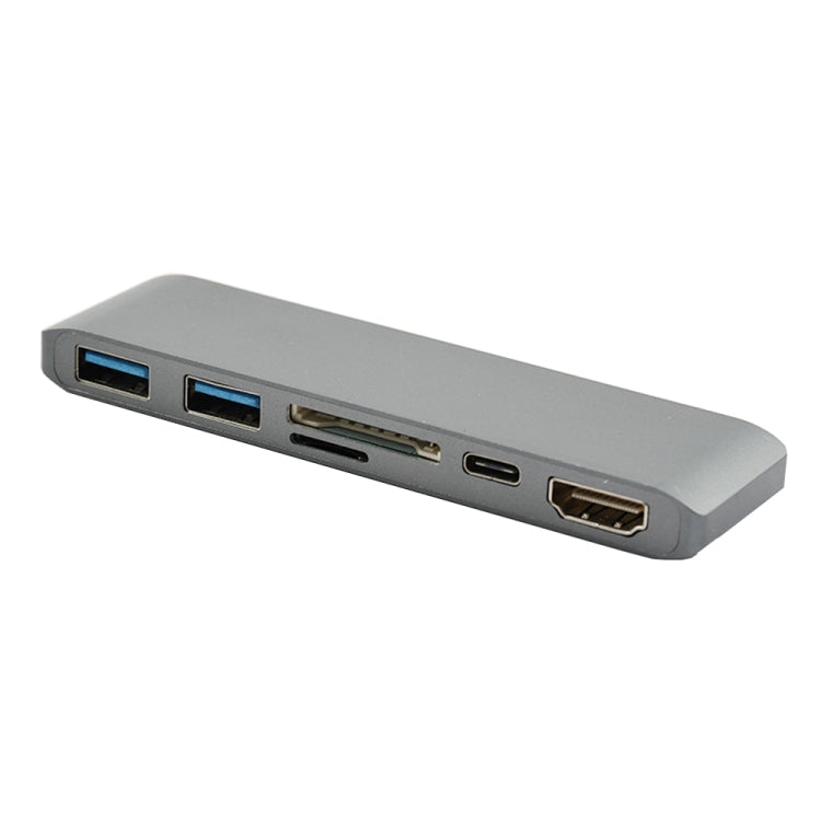 6-in-1 Type-C to HDMI + USB 3.0 x 2 + SD + TF + PD HUB Converter