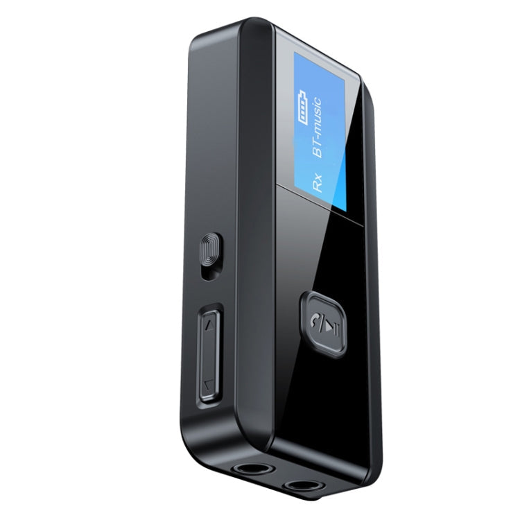 2-in-1 USB Bluetooth 5.0 Audio Receiver Transmitter with LCD Display (Black)