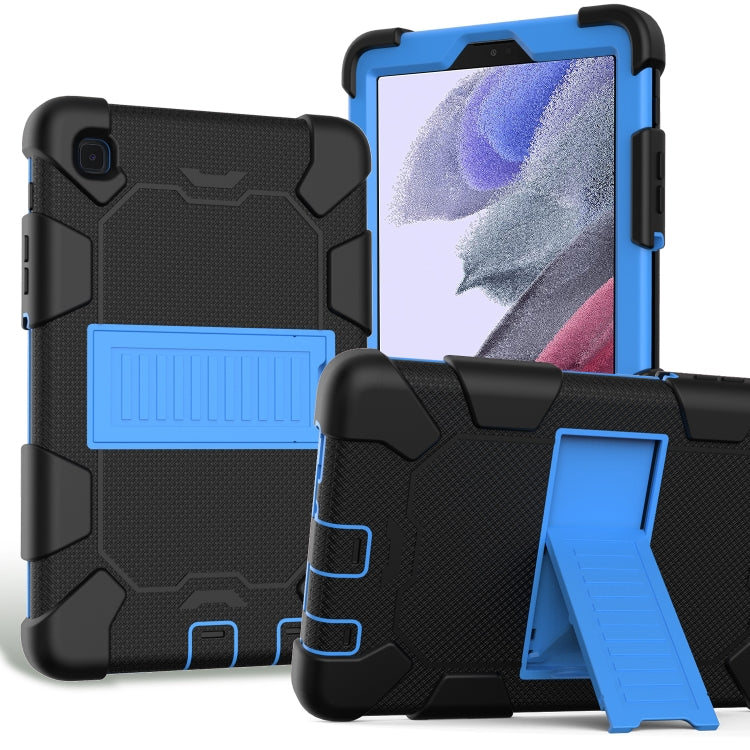 Two-Tone Shockproof Silicone + PC Protective Case for Samsung Galaxy Tab A7 Lite with Holder (Black+Blue)