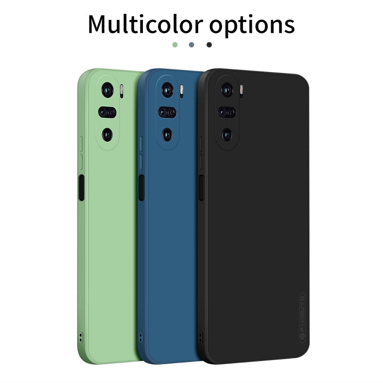 PINWUYO Touching Series Liquid Silicone TPU Shockproof Case for Xiaomi Redmi K40 / K40 Pro / K40 Pro+/Poco F3/ Mi 11i / Mi 11X (Blue)