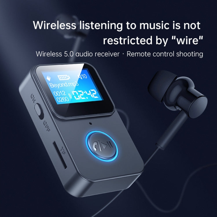 Wireless Bluetooth 5.0 Audio Receiver Transmitter with LCD Display and Remote Camera Control