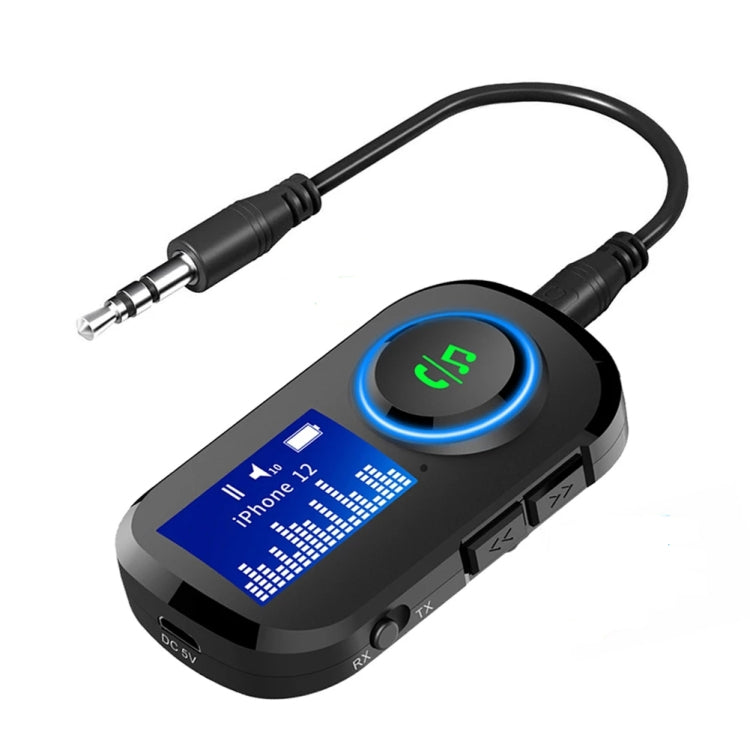 T5 2 in 1 Bluetooth 5.0 Audio Receiver Transmitter with LCD Display
