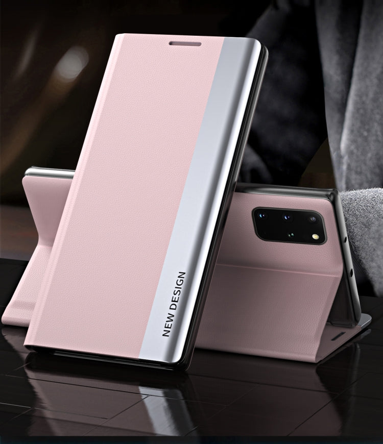 Samsung Galaxy S20 FE Magnetic Flip Leather Case with Holder (Pink)