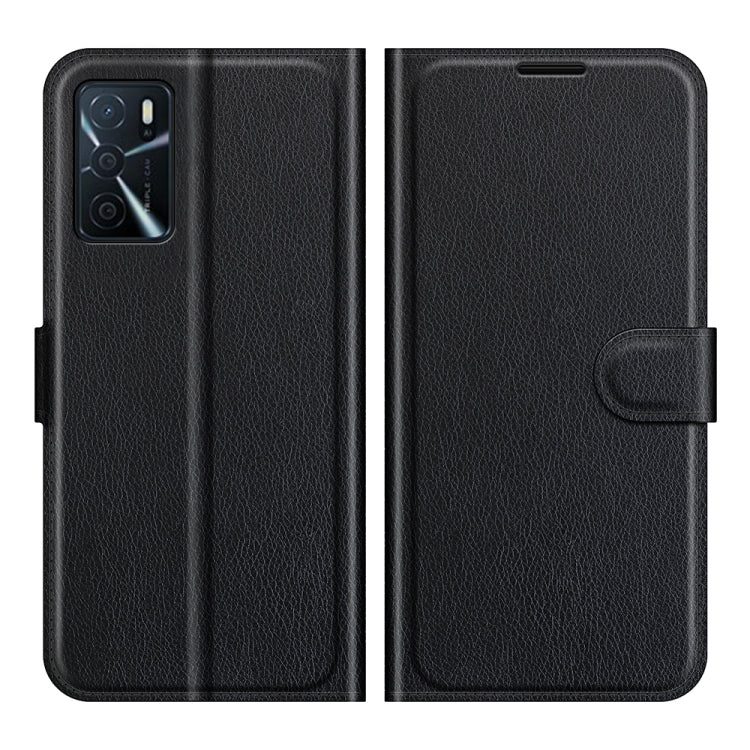 OPPO A16 Black Horizontal Flip Protective Case with Holder & Wallet