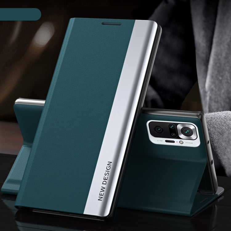 Magnetic Green Leather Case for Xiaomi Redmi Note 10 Pro/Note 10 Pro Max
