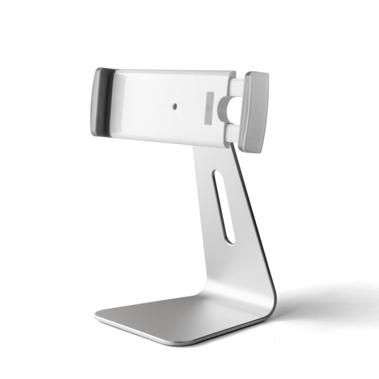 AP-7S 7-13 inch Universal Tablet PC Aluminum Alloy 360 Rotation Desktop Stand with Silicone Protection and Replaceable Pull Clip