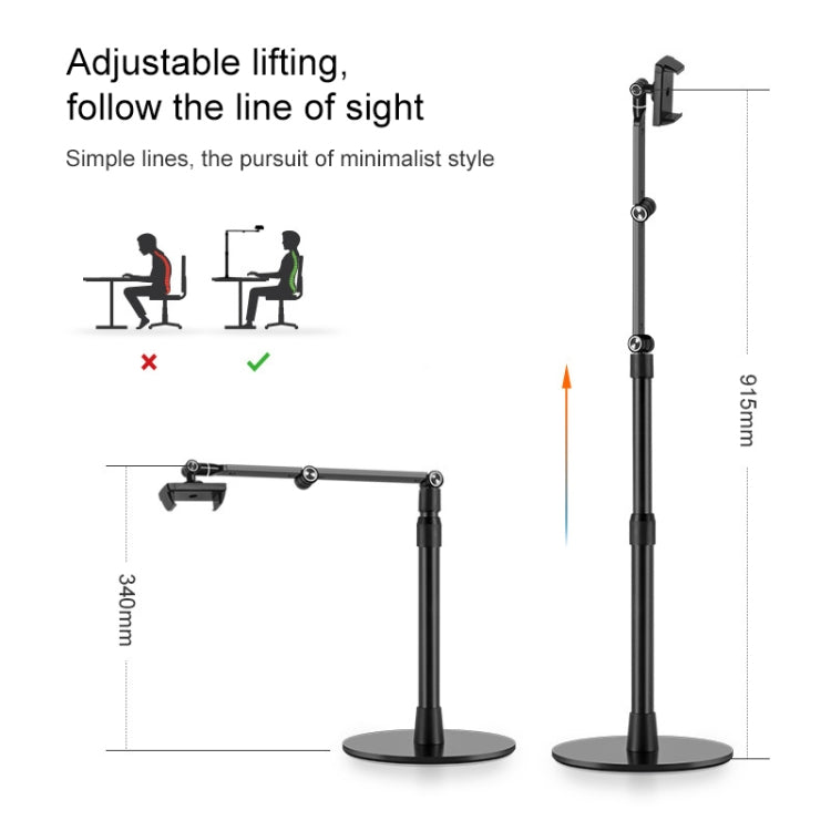 Adjustable Aluminum Desktop Stand for 3.5-6 inch Tablet PC and Mobile Phone