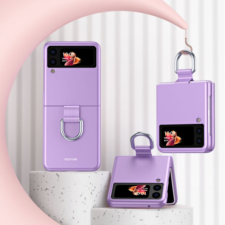 Purple Folding Phone Case with Key Chain for Samsung Galaxy Z Flip3 5G